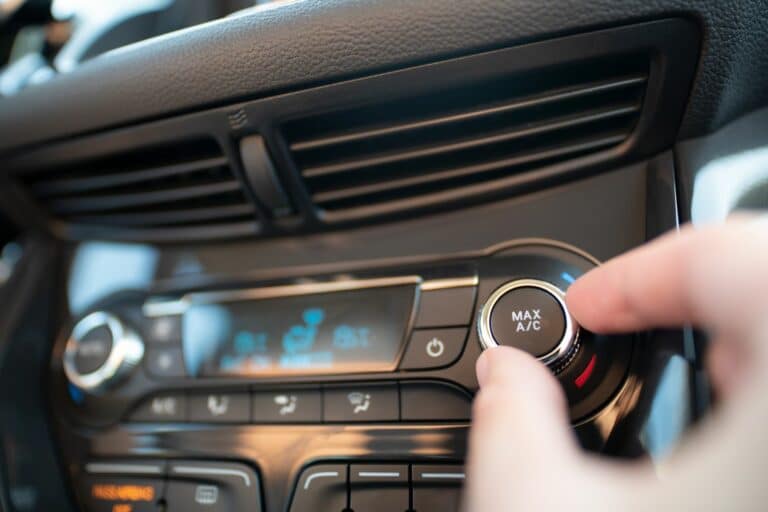 Close-up of a car air conditioning